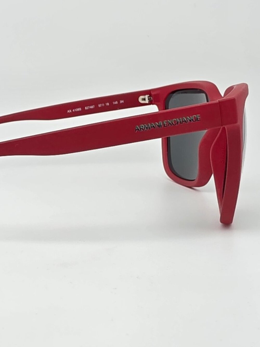Armani Exchange AX4108S 827487 Red Frame Grey Lens Sunglasses w Case Brazil 57mm - Picture 6 of 15